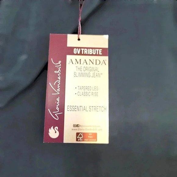 *NWT* Gloria Vanderbilt AMANDA , Original Slimming Jean Navy Size 8P - Picture 3 of 5
